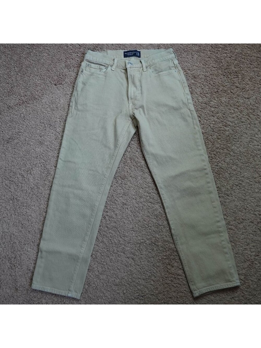 Abercrombie & Fitch 90s Straight Jeans Mens Tag 29x30 Act 28x27 Khaki Stretch